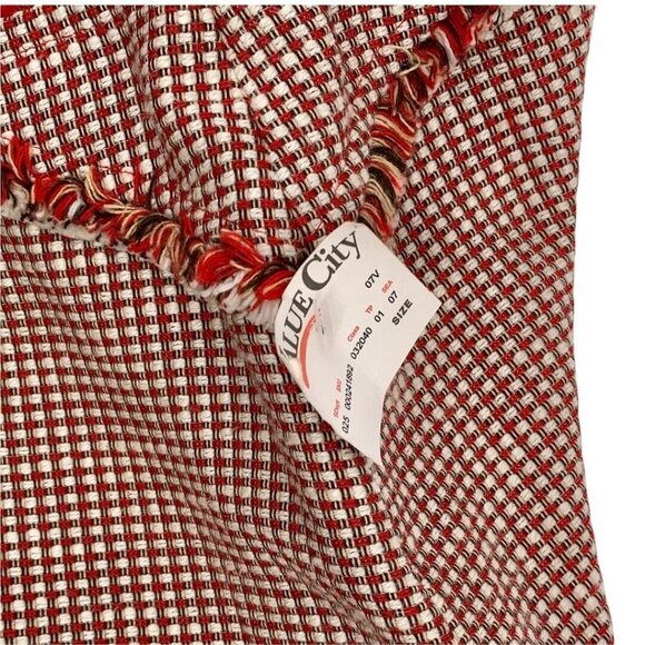 NEW Worth Red & Cream Tweed Skirt – Size 12 - Picture 5 of 6